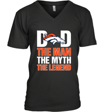Load image into Gallery viewer, Denver Broncos Dad The Man The Myth The Legend NFL Father's Day Men's V-Neck T-Shirt