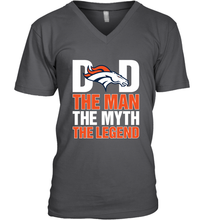 Load image into Gallery viewer, Denver Broncos Dad The Man The Myth The Legend NFL Father's Day Men's V-Neck T-Shirt