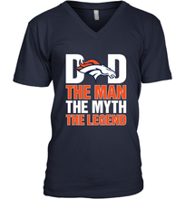 Load image into Gallery viewer, Denver Broncos Dad The Man The Myth The Legend NFL Father's Day Men's V-Neck T-Shirt