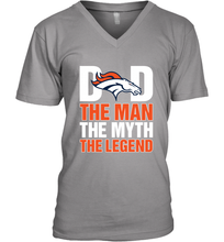 Load image into Gallery viewer, Denver Broncos Dad The Man The Myth The Legend NFL Father's Day Men's V-Neck T-Shirt