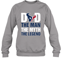 Load image into Gallery viewer, Houston Texans Dad The Man The Myth The Legend NFL Father's Day Crewneck Sweatshirt