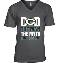 Load image into Gallery viewer, Green Bay Packers Dad The Man The Myth The Legend NFL Father's Day Men's V-Neck T-Shirt
