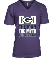 Load image into Gallery viewer, Green Bay Packers Dad The Man The Myth The Legend NFL Father's Day Men's V-Neck T-Shirt