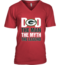 Load image into Gallery viewer, Green Bay Packers Dad The Man The Myth The Legend NFL Father's Day Men's V-Neck T-Shirt