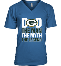 Load image into Gallery viewer, Green Bay Packers Dad The Man The Myth The Legend NFL Father's Day Men's V-Neck T-Shirt