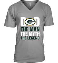 Load image into Gallery viewer, Green Bay Packers Dad The Man The Myth The Legend NFL Father's Day Men's V-Neck T-Shirt