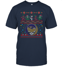 Load image into Gallery viewer, Baltimore Ravens Christmas Grateful Dead Jingle Bears Football Ugly Sweatshirt Men's T-Shirt