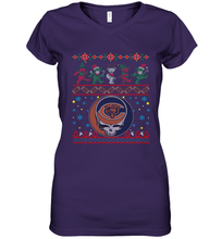 Load image into Gallery viewer, Chicago Bears Christmas Grateful Dead Jingle Bears Football Ugly Sweatshirt Women's V-Neck T-Shirt