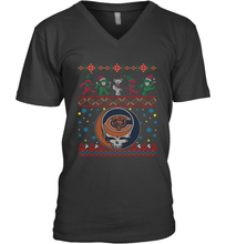 Load image into Gallery viewer, Chicago Bears Christmas Grateful Dead Jingle Bears Football Ugly Sweatshirt Men's V-Neck T-Shirt