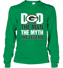 Load image into Gallery viewer, Green Bay Packers Dad The Man The Myth The Legend NFL Father's Day Long Sleeve T-Shirt