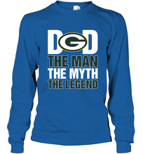Load image into Gallery viewer, Green Bay Packers Dad The Man The Myth The Legend NFL Father's Day Long Sleeve T-Shirt