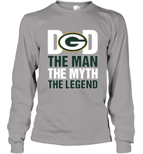 Load image into Gallery viewer, Green Bay Packers Dad The Man The Myth The Legend NFL Father's Day Long Sleeve T-Shirt