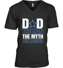 Load image into Gallery viewer, Dallas Cowboys Dad The Man The Myth The Legend NFL Father's Day Men's V-Neck T-Shirt