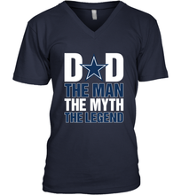 Load image into Gallery viewer, Dallas Cowboys Dad The Man The Myth The Legend NFL Father's Day Men's V-Neck T-Shirt