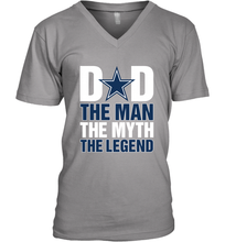 Load image into Gallery viewer, Dallas Cowboys Dad The Man The Myth The Legend NFL Father's Day Men's V-Neck T-Shirt