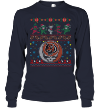 Load image into Gallery viewer, Cincinnati Bengals Christmas Grateful Dead Jingle Bears Football Ugly Sweatshirt Youth Long Sleeve T-Shirt