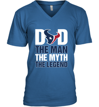 Load image into Gallery viewer, Houston Texans Dad The Man The Myth The Legend NFL Father's Day Men's V-Neck T-Shirt