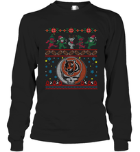 Load image into Gallery viewer, Cincinnati Bengals Christmas Grateful Dead Jingle Bears Football Ugly Sweatshirt Long Sleeve T-Shirt
