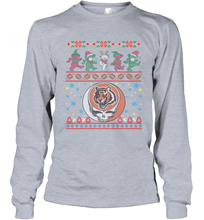 Load image into Gallery viewer, Cincinnati Bengals Christmas Grateful Dead Jingle Bears Football Ugly Sweatshirt Long Sleeve T-Shirt