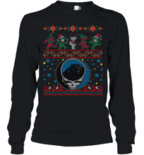 Load image into Gallery viewer, Carolina Panthers Christmas Grateful Dead Jingle Bears Football Ugly Sweatshirt Youth Long Sleeve T-Shirt