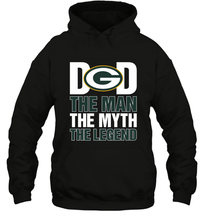 Load image into Gallery viewer, Green Bay Packers Dad The Man The Myth The Legend NFL Father's Day Hooded Sweatshirt