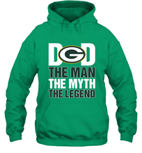 Load image into Gallery viewer, Green Bay Packers Dad The Man The Myth The Legend NFL Father's Day Hooded Sweatshirt