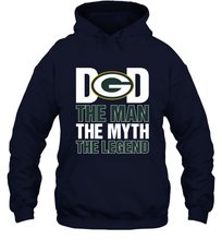 Load image into Gallery viewer, Green Bay Packers Dad The Man The Myth The Legend NFL Father's Day Hooded Sweatshirt