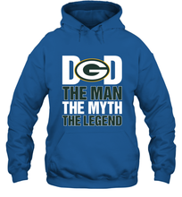 Load image into Gallery viewer, Green Bay Packers Dad The Man The Myth The Legend NFL Father's Day Hooded Sweatshirt