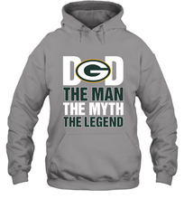 Load image into Gallery viewer, Green Bay Packers Dad The Man The Myth The Legend NFL Father's Day Hooded Sweatshirt