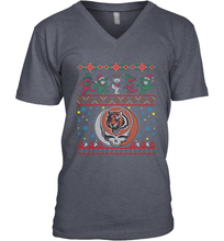 Load image into Gallery viewer, Cincinnati Bengals Christmas Grateful Dead Jingle Bears Football Ugly Sweatshirt Men's V-Neck T-Shirt