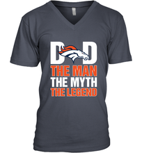 Load image into Gallery viewer, Denver Broncos Dad The Man The Myth The Legend NFL Father's Day Men's V-Neck T-Shirt
