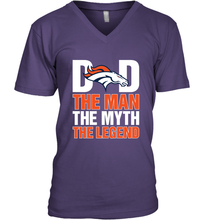 Load image into Gallery viewer, Denver Broncos Dad The Man The Myth The Legend NFL Father's Day Men's V-Neck T-Shirt
