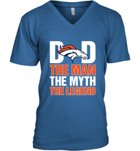 Load image into Gallery viewer, Denver Broncos Dad The Man The Myth The Legend NFL Father's Day Men's V-Neck T-Shirt
