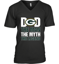 Load image into Gallery viewer, Green Bay Packers Dad The Man The Myth The Legend NFL Father's Day Men's V-Neck T-Shirt
