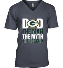 Load image into Gallery viewer, Green Bay Packers Dad The Man The Myth The Legend NFL Father's Day Men's V-Neck T-Shirt
