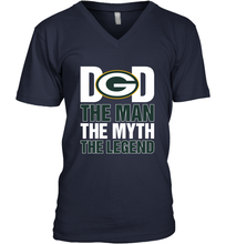 Load image into Gallery viewer, Green Bay Packers Dad The Man The Myth The Legend NFL Father's Day Men's V-Neck T-Shirt
