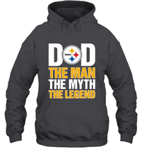 Load image into Gallery viewer, Pittsburgh Steelers Dad The Man The Myth The Legend NFL Father&#39;s Day Hooded Sweatshirt
