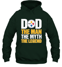 Load image into Gallery viewer, Pittsburgh Steelers Dad The Man The Myth The Legend NFL Father&#39;s Day Hooded Sweatshirt

