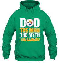 Load image into Gallery viewer, Pittsburgh Steelers Dad The Man The Myth The Legend NFL Father&#39;s Day Hooded Sweatshirt
