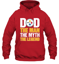 Load image into Gallery viewer, Pittsburgh Steelers Dad The Man The Myth The Legend NFL Father&#39;s Day Hooded Sweatshirt
