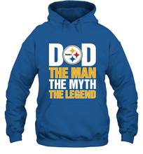 Load image into Gallery viewer, Pittsburgh Steelers Dad The Man The Myth The Legend NFL Father&#39;s Day Hooded Sweatshirt
