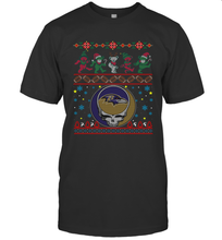 Load image into Gallery viewer, Baltimore Ravens Christmas Grateful Dead Jingle Bears Football Ugly Sweatshirt Men's T-Shirt
