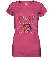 Load image into Gallery viewer, Chicago Bears Christmas Grateful Dead Jingle Bears Football Ugly Sweatshirt Women's V-Neck T-Shirt
