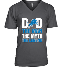 Load image into Gallery viewer, Detroit Lions Dad The Man The Myth The Legend NFL Father's Day Men's V-Neck T-Shirt
