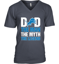 Load image into Gallery viewer, Detroit Lions Dad The Man The Myth The Legend NFL Father's Day Men's V-Neck T-Shirt
