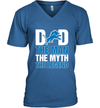 Load image into Gallery viewer, Detroit Lions Dad The Man The Myth The Legend NFL Father's Day Men's V-Neck T-Shirt
