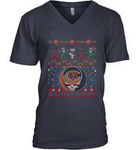 Load image into Gallery viewer, Chicago Bears Christmas Grateful Dead Jingle Bears Football Ugly Sweatshirt Men's V-Neck T-Shirt
