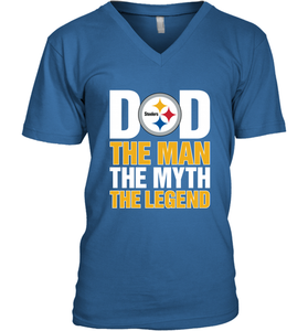 Pittsburgh Steelers Dad The Man The Myth The Legend NFL Father's Day Men's V-Neck T-Shirt