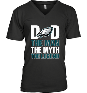 Philadelphia Eagles Dad The Man The Myth The Legend NFL Father's Day Men's V-Neck T-Shirt