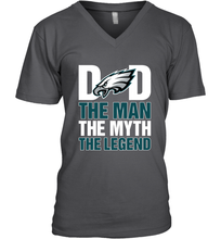 Load image into Gallery viewer, Philadelphia Eagles Dad The Man The Myth The Legend NFL Father&#39;s Day Men&#39;s V-Neck T-Shirt
